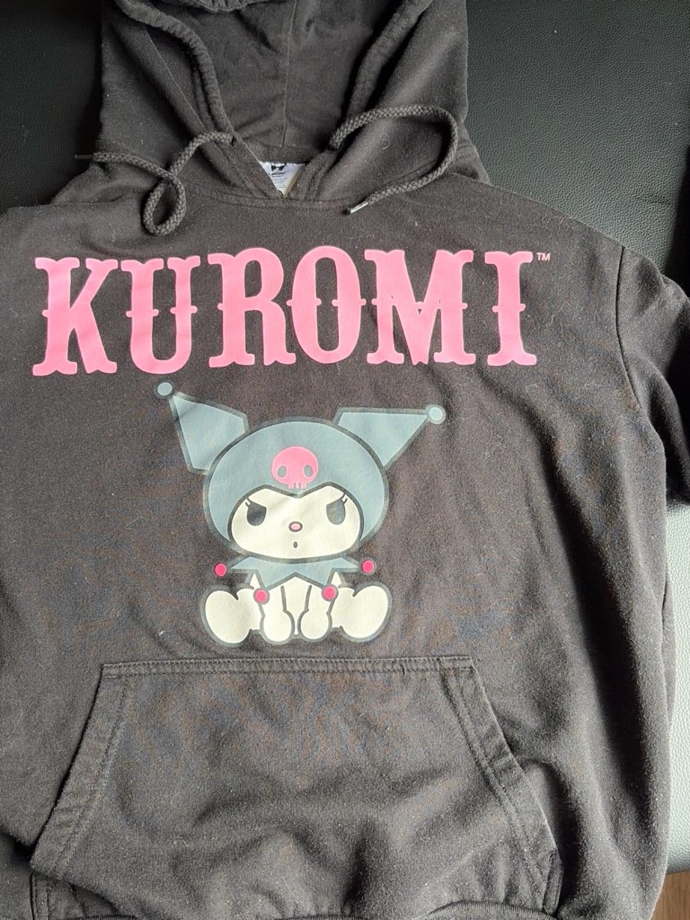 Sanrio Kuromi Black Hoodie with Pink Graphic